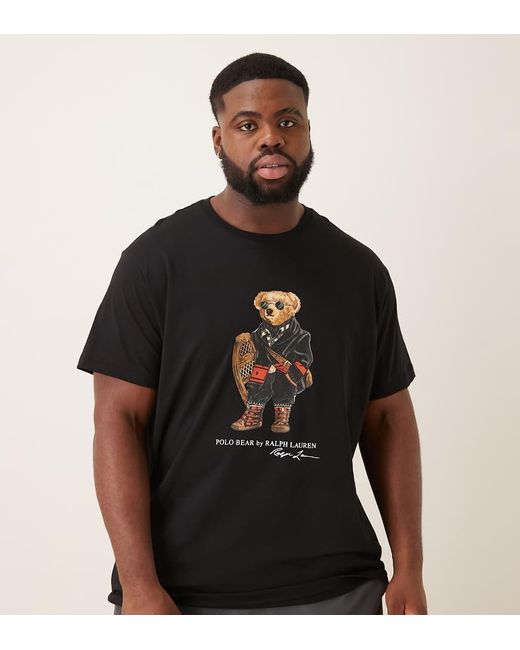 Polo Ralph Lauren Black Big & Tall Holiday Bear Print T-shirt Classic Fit for men