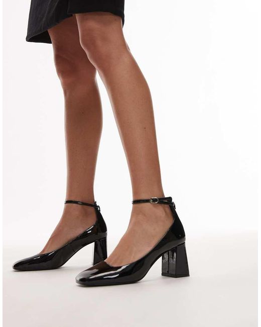 Mango Black Heeled Mary Janes