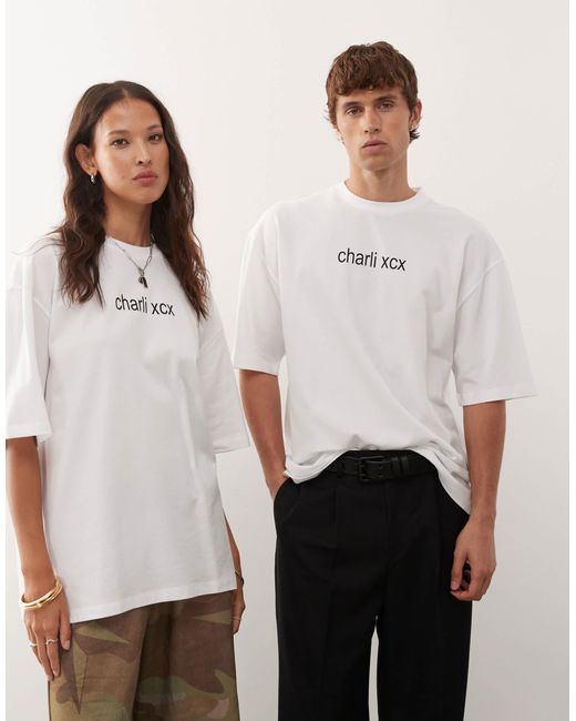Unisex - t-shirt décontracté style skate et festival à slogan brat officiel Collusion en coloris White