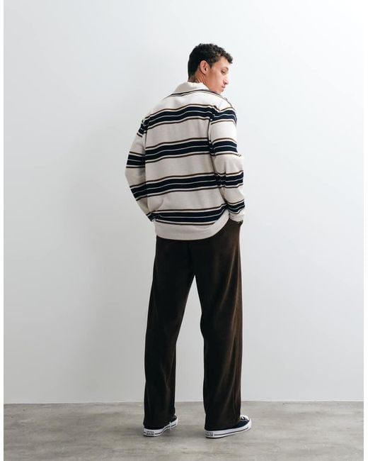 ASOS White Co-Ord Ribbed Texture Wide Leg Jogger for men