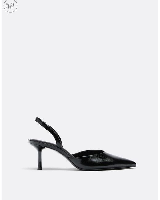 Stradivarius White Wide Fit Slingback Kitten Heel Shoes