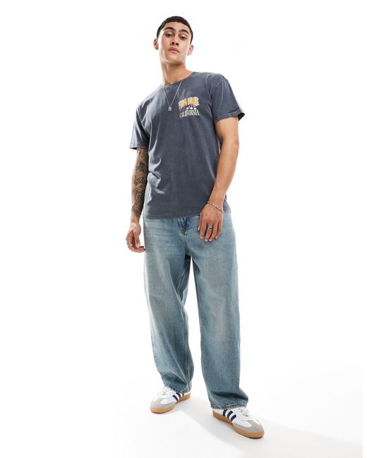 Abercrombie & Fitch – locker geschnittenes t-shirt in Blue für Herren