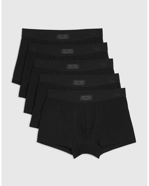 River Island Black Woven Pack Of 5 Trunks for men