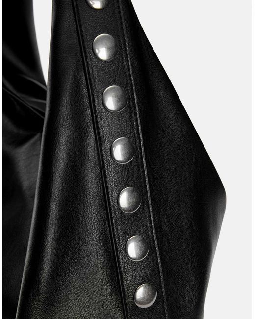 Pull&Bear Black – mit nieten besetzte handtasche