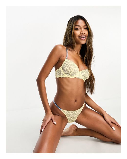 Tommy Hilfiger Yellow Tommy Hilfinger Lace Thong