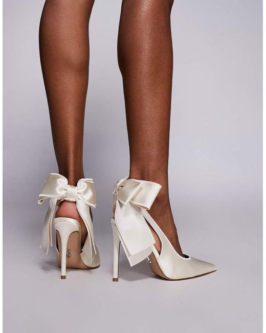 Steve Madden Brown Sling Back Heels With Bow Detail
