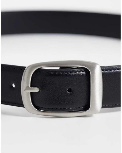 ASOS Gray Faux Leather Smart Belt for men