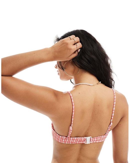 ASOS Red Rosalie Balcony Bikini Top