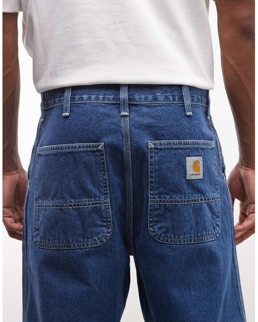 Carhartt Blue Simple Relaxed Straight Fit Denim Jeans for men