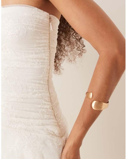 Abercrombie & Fitch Natural Strapless Asymmetric Lace Mini Dress