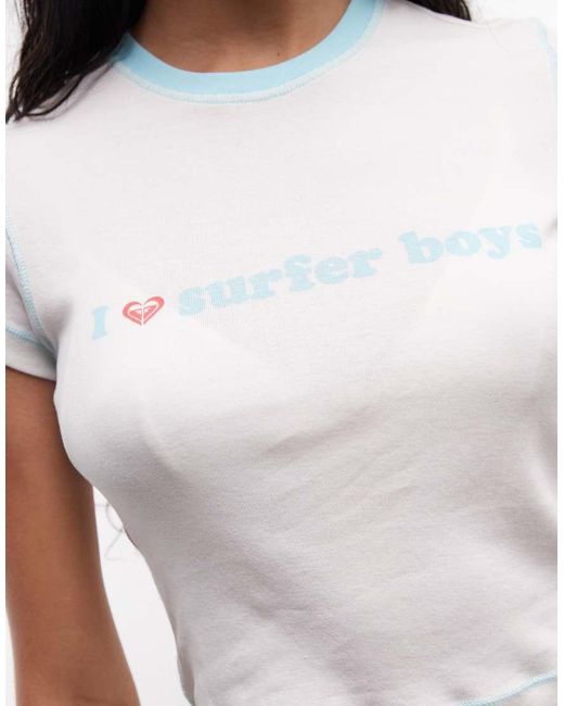 Roxy White Surfer Boy Beach Baby T-shirt
