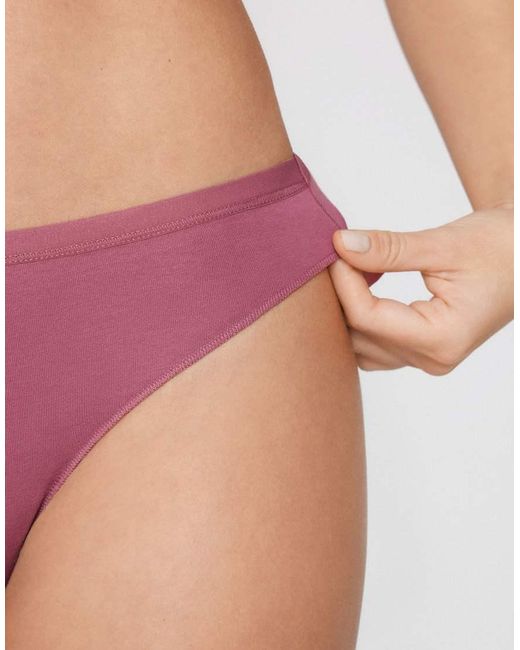 Tezenis Purple Plain Colour Cotton Brazilian Briefs