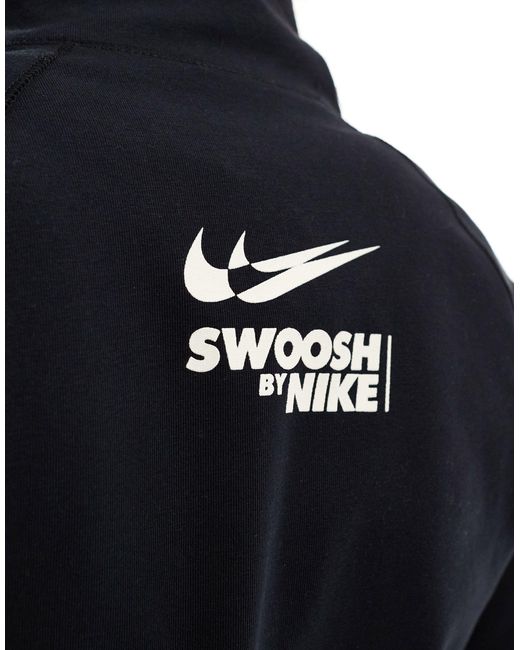 Nike Black Mini Swoosh Ribbed Zip Through Jacket
