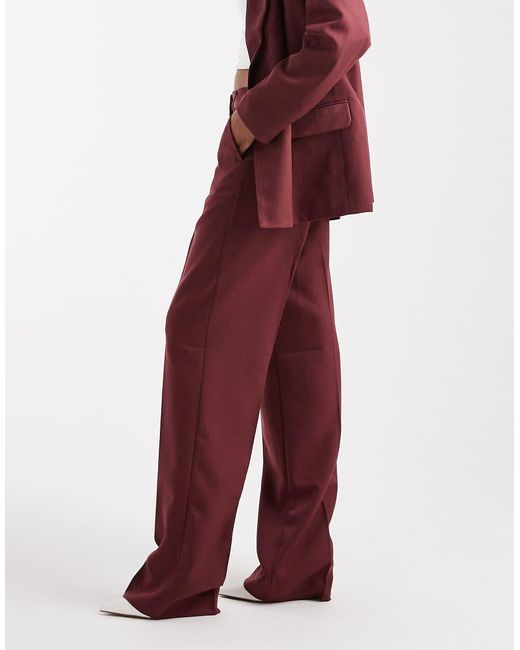 Vero Moda Red Tailo Herringbone Wide Leg Pants