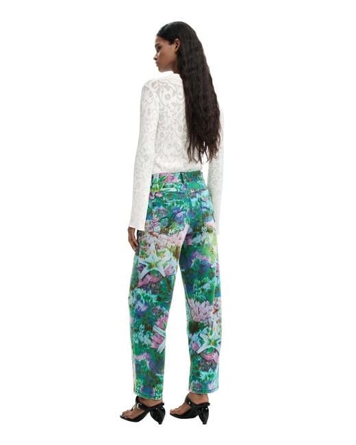 Desigual Green Wild Garden Trousers