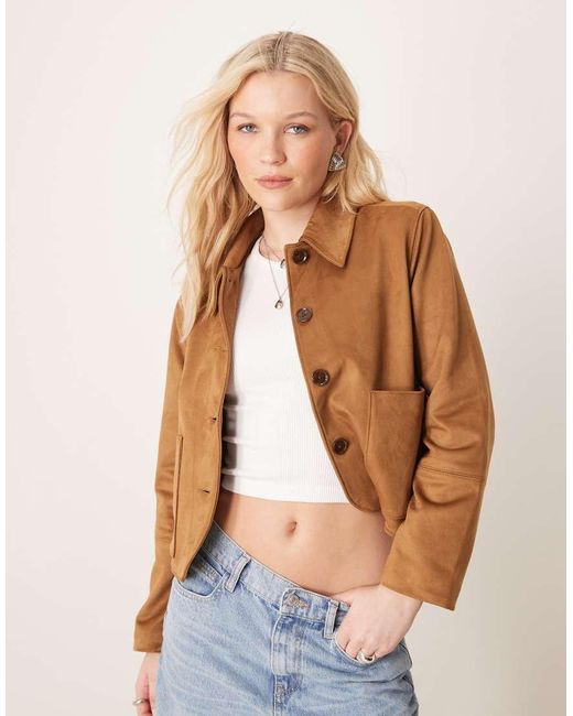 Abercrombie & Fitch Natural Vegan Suede Jacket