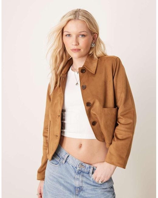 Abercrombie & Fitch Natural Suede Jacket