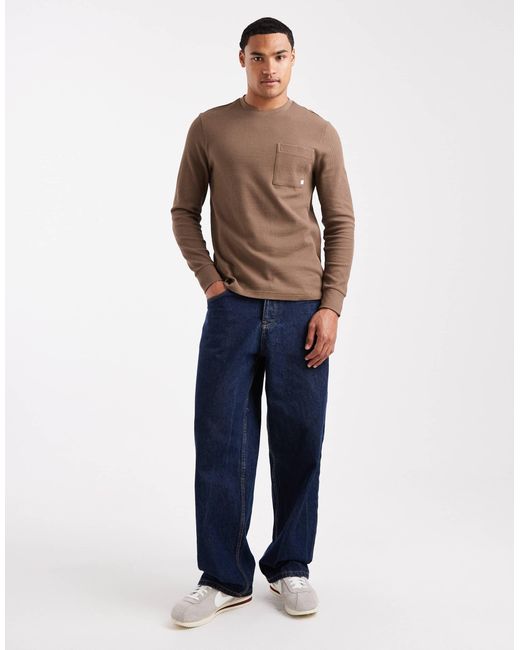 Farah Blue Spence Long Sleeve T-shirt for men