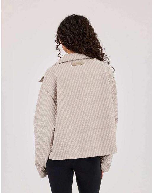 CERNUCCI White Crinkle Check Nylon Jacket