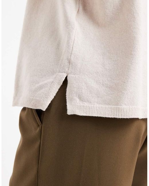 ONLY White Round Neck Boxy Knitted Top