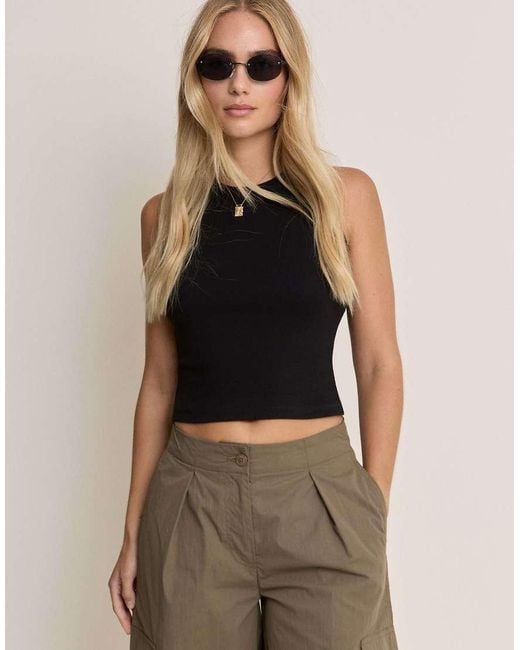Nobody's Child Brown Cropped Racer Vest