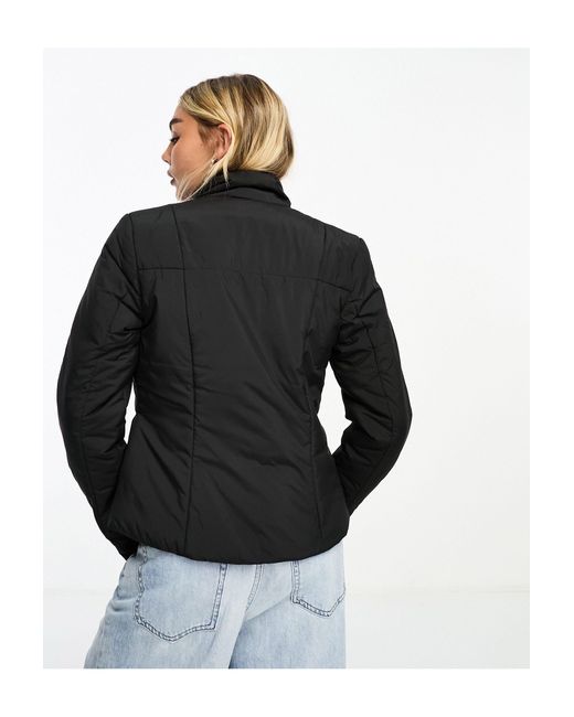 Weekday Black Cindy Light Padded Jacket With Cinched Waist Effect