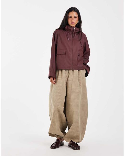 ONLY Purple Hooded Rain Jacket