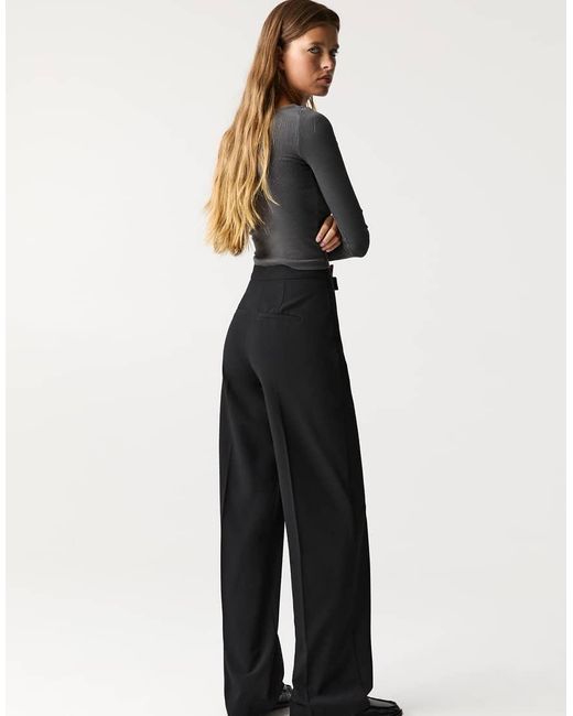 Pull&Bear White High Waist Smart Trousers