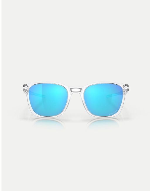Oakley Blue Ojector Rectangle Sunglasses With Mirrored Lens for men