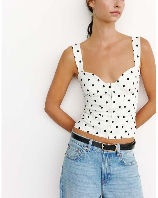 Pull&Bear Blue Strappy Corsetry-inspired Top