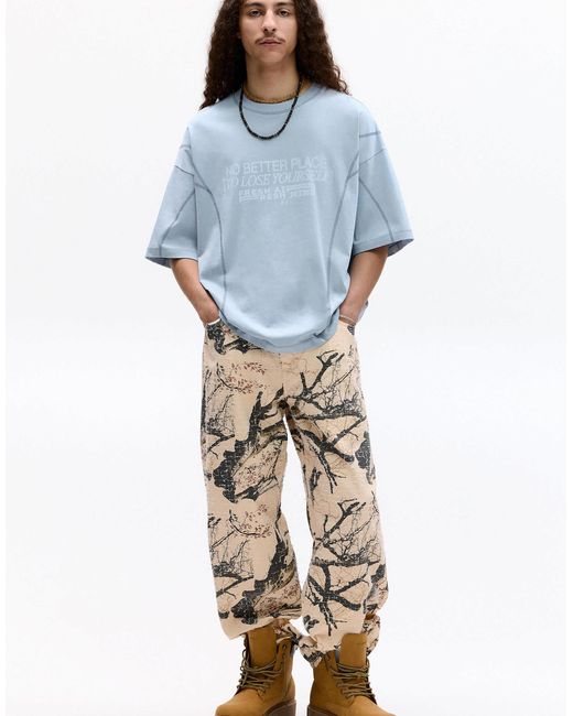 Pull&Bear – t-shirt in Blue für Herren