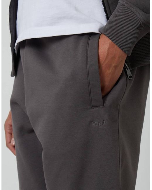 Threadbare Gray Cotton Blend Regular Fit Joggers for men