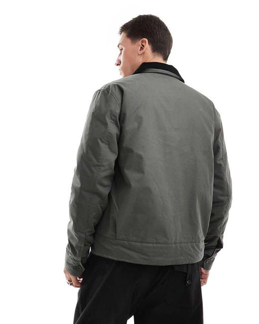 Giacca Caban Scuro Con Colletto di Fred Perry in Gray da Uomo