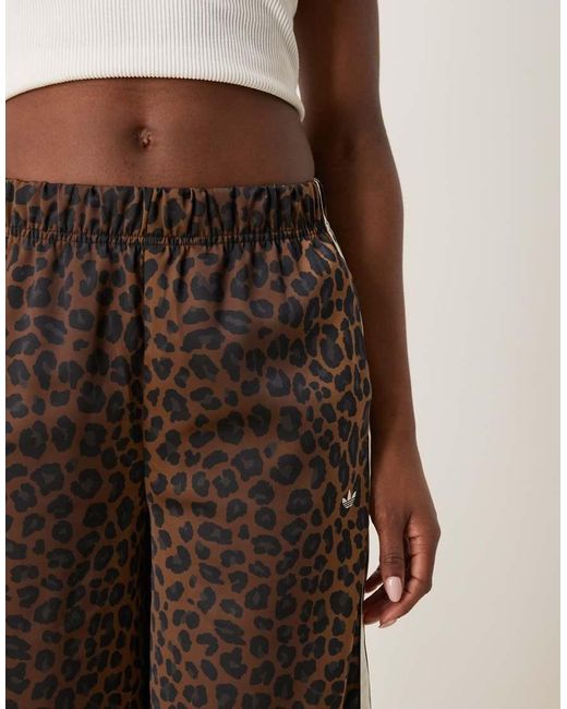 Adidas Originals Natural Satin Wide Leg Track Pants