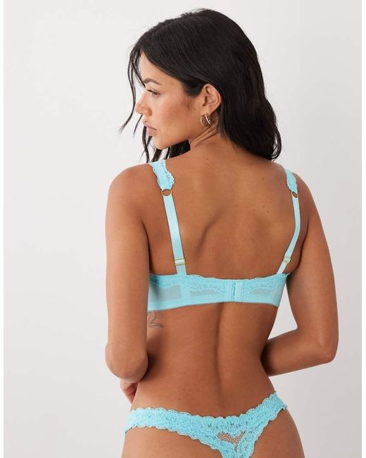 ASOS Blue Fuller Bust Hazel All Over Lace Underwired Bra With Lace Trim