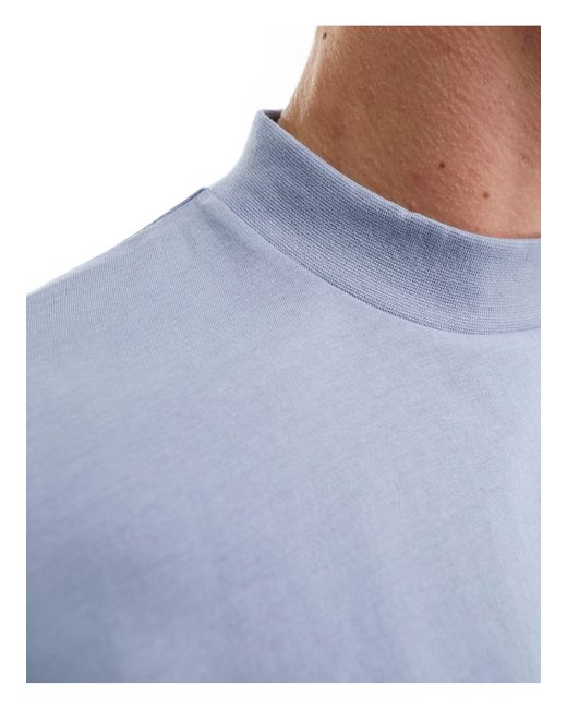 ASOS Blue 3 Pack Oversized Turtle Neck T-shirt for men