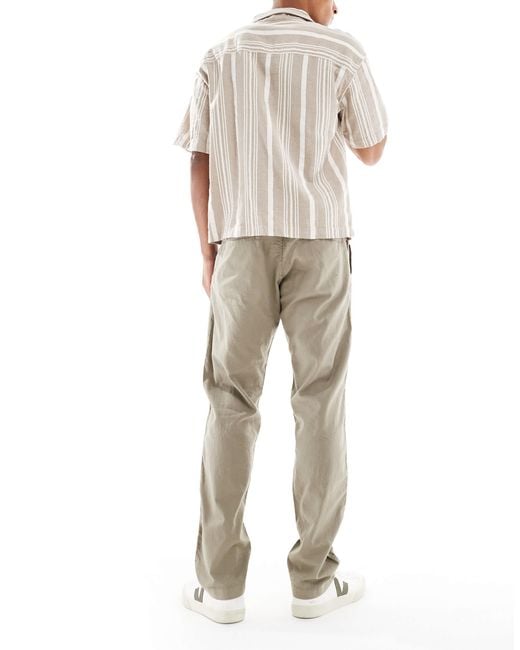 Jack & Jones Natural Linen Mix Drawstring Pants for men