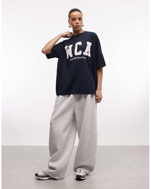 ASOS Blue Weekend Collective Icon Oversized T-Shirt With Wca Graphic