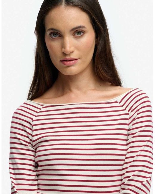 Superdry Red Bardot Off Shoulder Top
