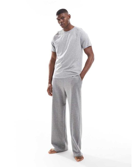 New Look Gray Jersey Tee & Shorts Loungewear Set for men