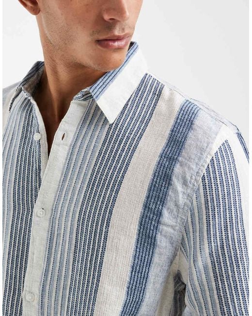Hollister Blue Rustic Boxy Cropped Short Sleeve Shirt for men