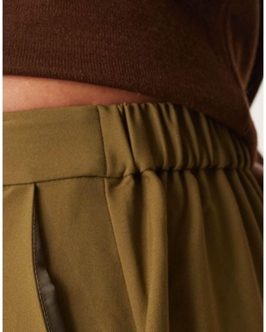 Asos design curve - pantalon droit habillé coupe décontractée - kaki ASOS en coloris Natural