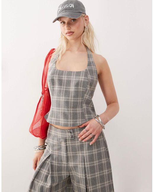 Collusion Multicolor Tailored Halter Top