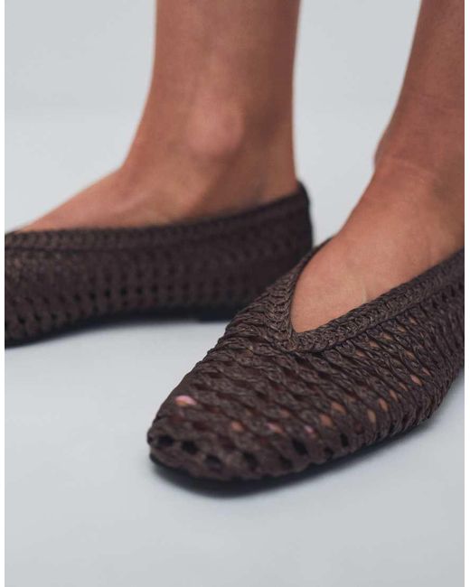 ASOS White Lioness Weave Ballet Flats