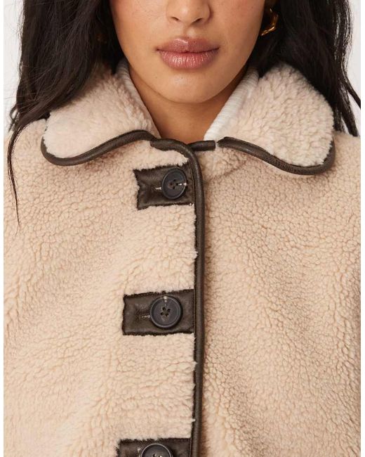 Jdy Natural Contrast Trims Teddy Jacket
