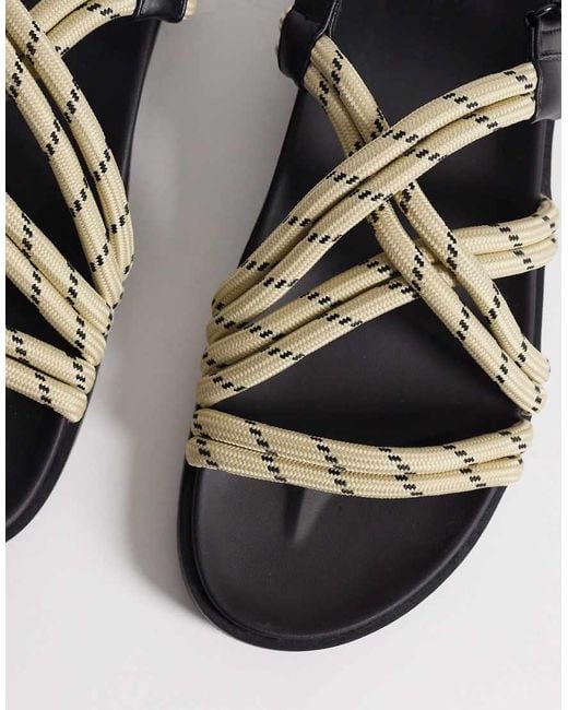 ASOS White Cross Strap Rope Sandals for men