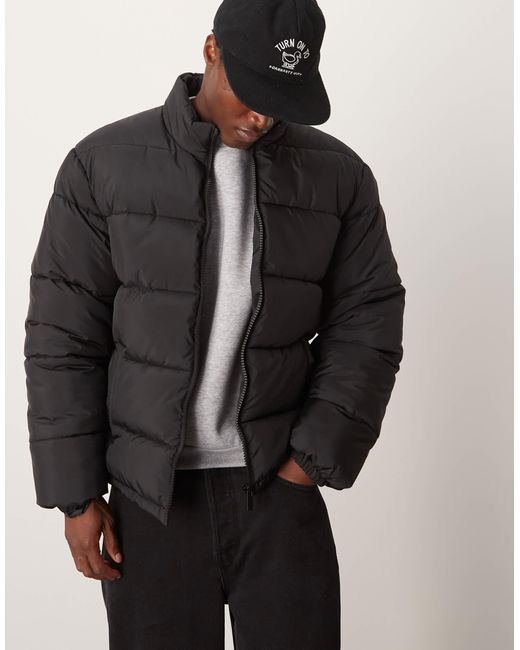 New Look – wattierte pufferjacke in Black für Herren