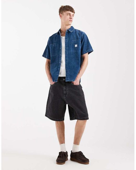 Santa Cruz Blue Jimi Short Sleeve Cord Shirt for men