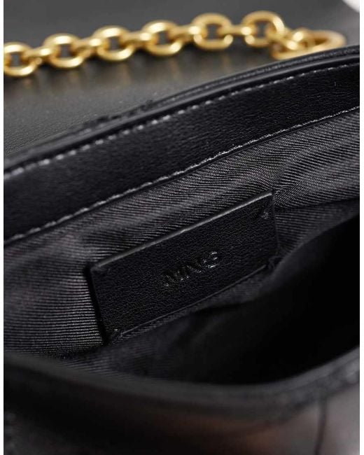 Mango White Cross Body Bag With Chain Strap