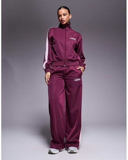 ASOS Purple Weekend Collective Co-ord Zip Through Poly-tricot Tracksuit Top